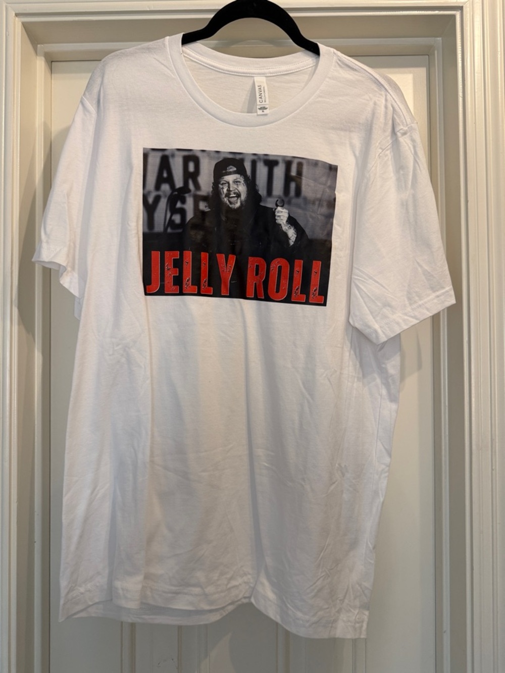 Bella Canvas White Tee with Red "Jelly Roll" Graphic